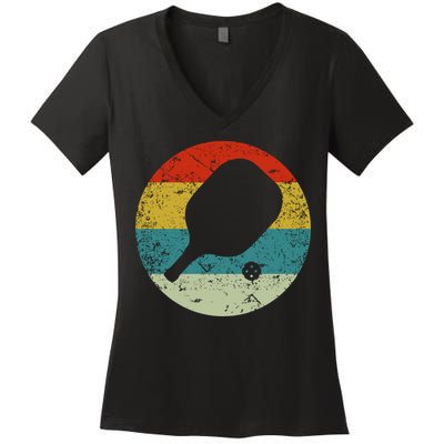 Retro Vintage Pickleball Women's V-Neck T-Shirt