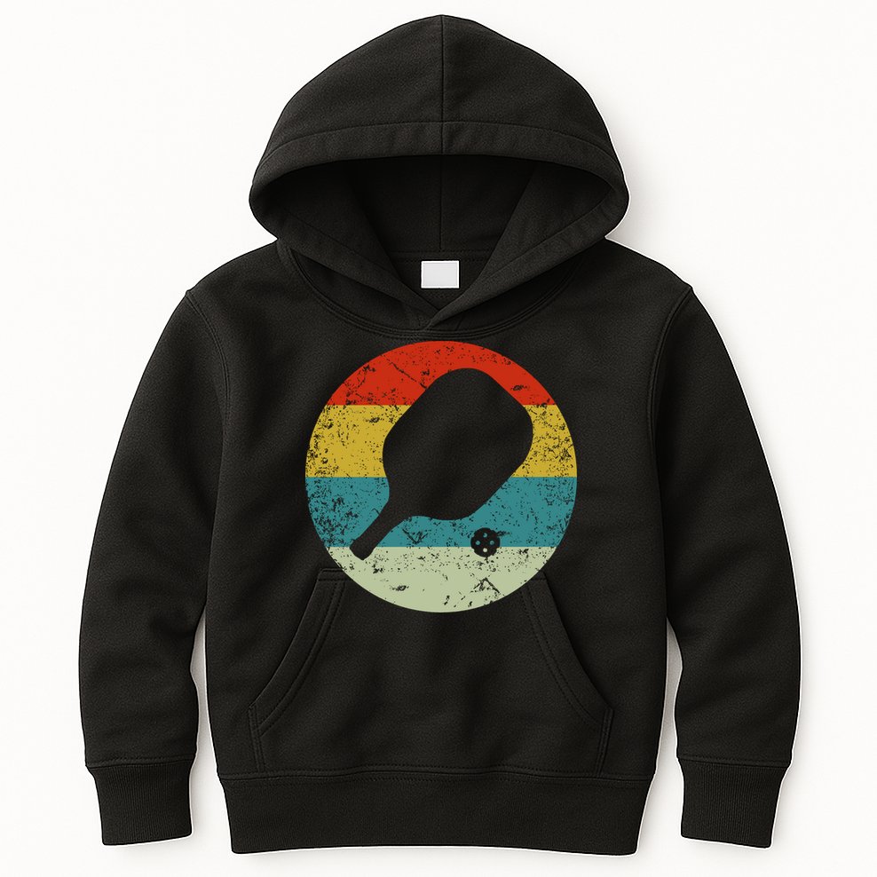 Retro Vintage Pickleball Kids Hoodie