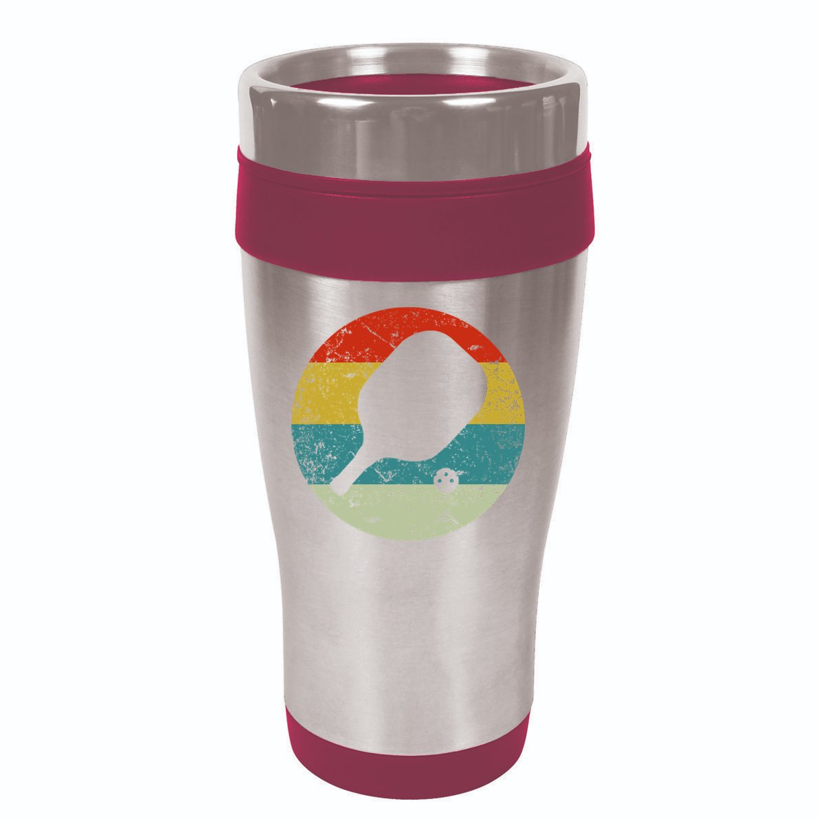 Retro Vintage Pickleball 16oz Travel Tumbler