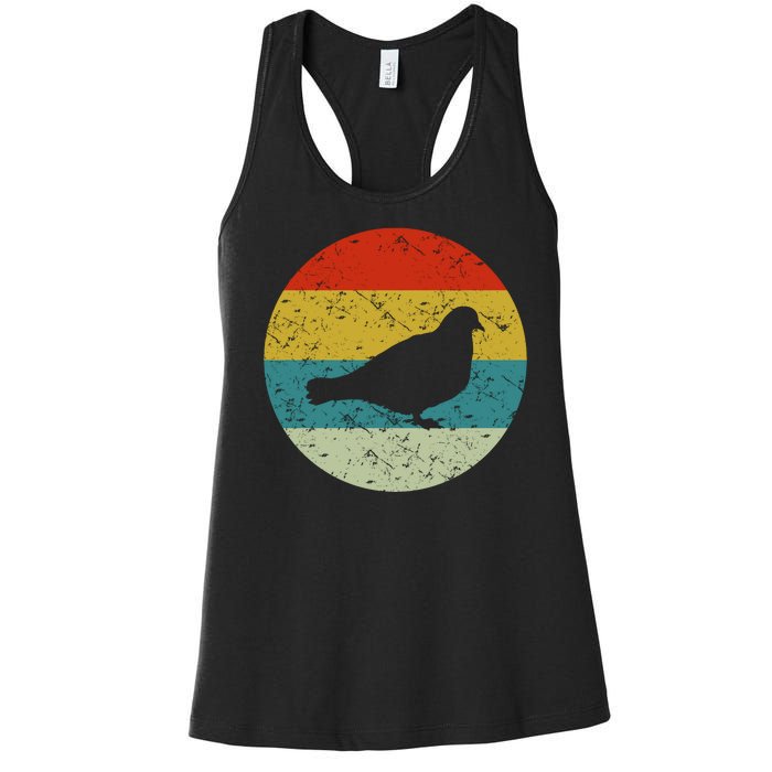 Retro Vintage Pigeon Women's Racerback Tank