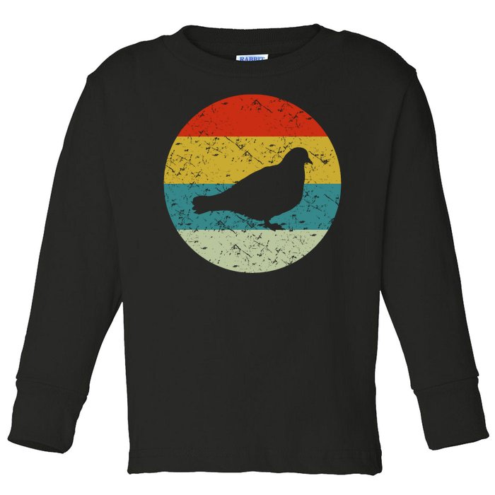 Retro Vintage Pigeon Toddler Long Sleeve Shirt