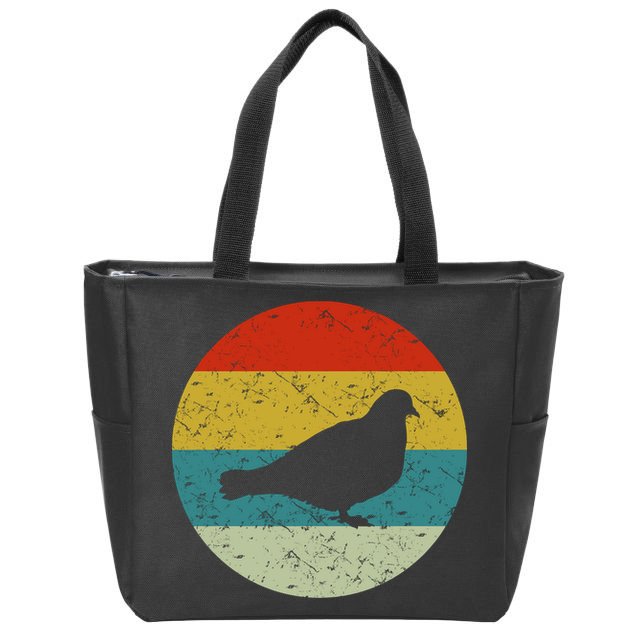 Retro Vintage Pigeon Zip Tote Bag