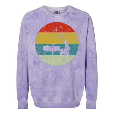 Retro Vintage Piano Player Colorblast Crewneck Sweatshirt