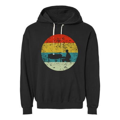 Retro Vintage Piano Player Garment-Dyed Fleece Hoodie