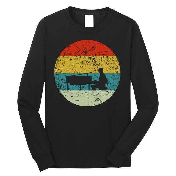 Retro Vintage Piano Player Long Sleeve Shirt