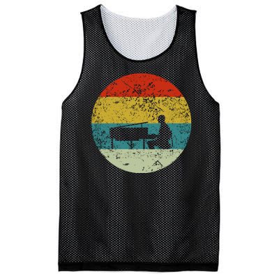 Retro Vintage Piano Player Mesh Reversible Basketball Jersey Tank