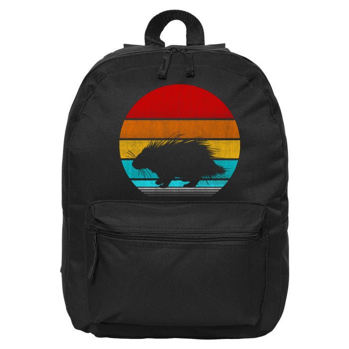 Retro Vintage Porcupine 16 in Basic Backpack