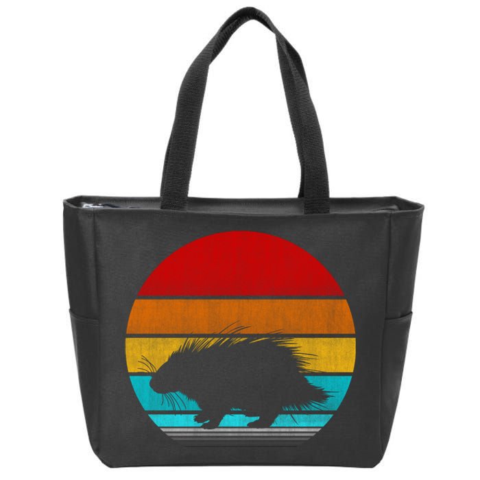 Retro Vintage Porcupine Zip Tote Bag