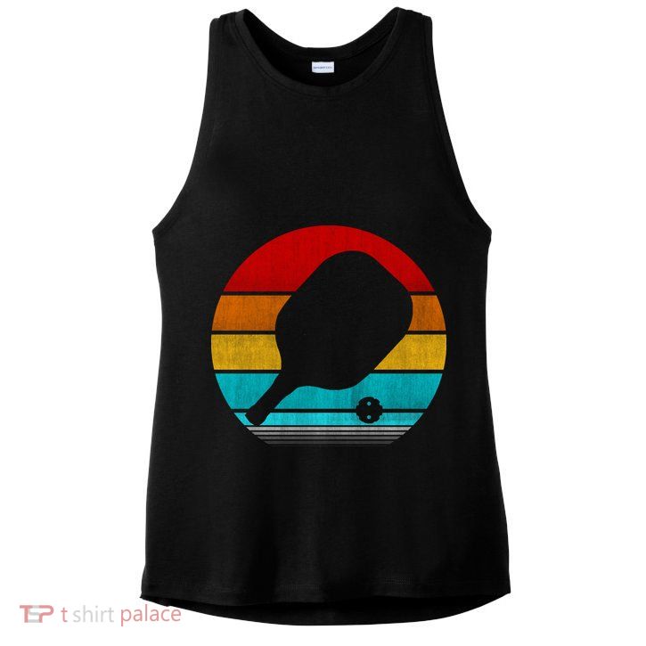 Retro Vintage Pickleball Ladies PosiCharge Tri-Blend Wicking Tank
