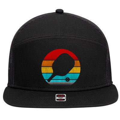 Retro Vintage Pickleball 7 Panel Mesh Trucker Snapback Hat