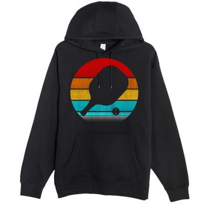 Retro Vintage Pickleball Premium Pullover Hoodie