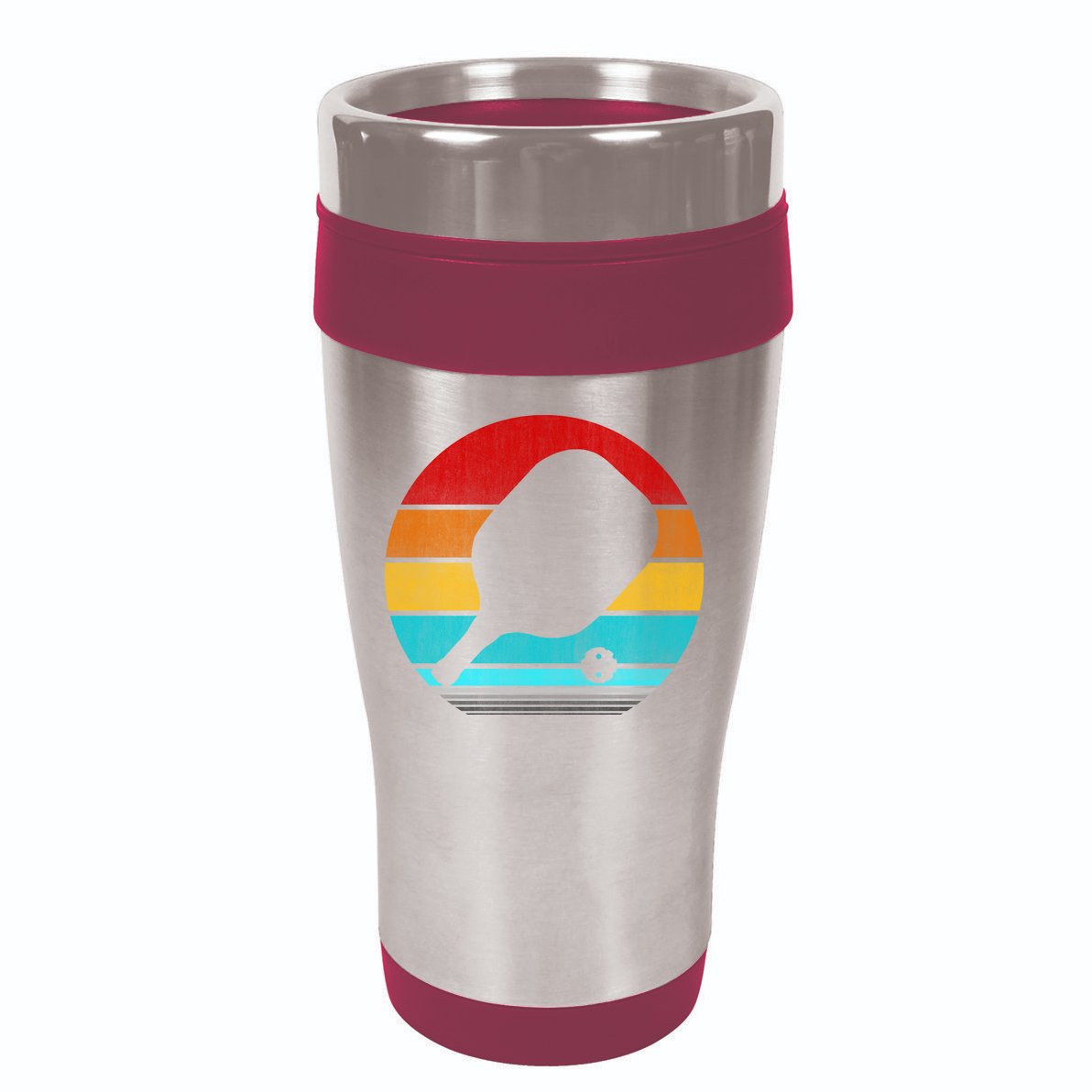 Retro Vintage Pickleball 16oz Travel Tumbler
