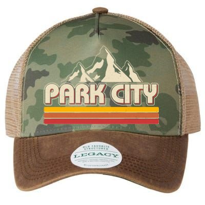 Retro Vintage Park City Utah Mountain Logo Legacy Tie Dye Trucker Hat