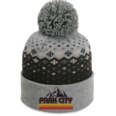 Retro Vintage Park City Utah Mountain Logo The Baniff Cuffed Pom Beanie