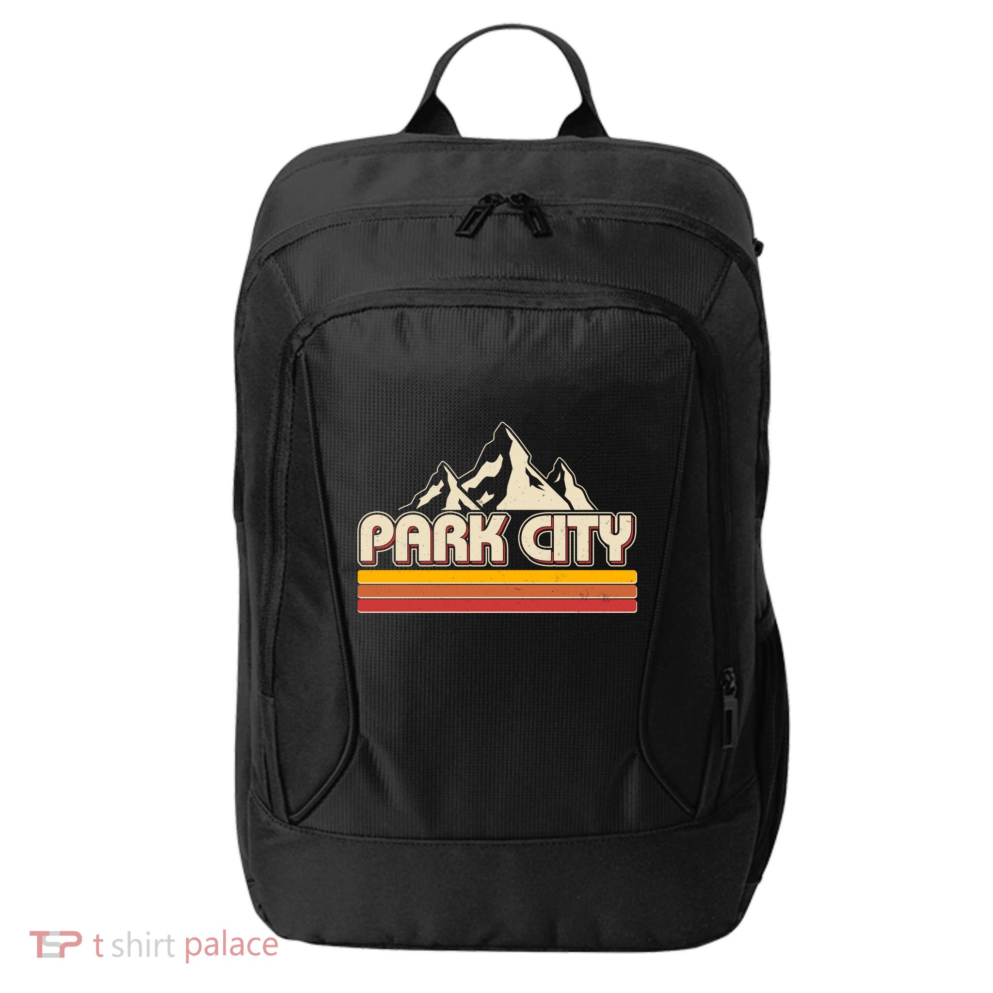 Retro Vintage Park City Utah Mountain Logo City Backpack