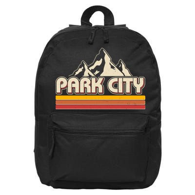 Retro Vintage Park City Utah Mountain Logo 16 in Basic Backpack