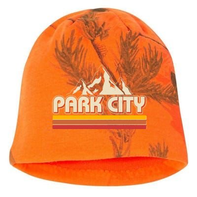 Retro Vintage Park City Utah Mountain Logo Kati - Camo Knit Beanie