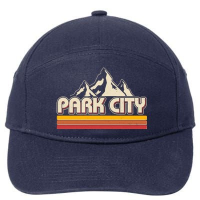 Retro Vintage Park City Utah Mountain Logo 7-Panel Snapback Hat