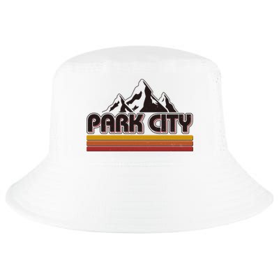 Retro Vintage Park City Utah Mountain Logo Cool Comfort Performance Bucket Hat