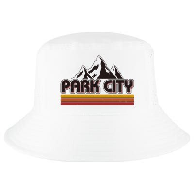 Retro Vintage Park City Utah Mountain Logo Cool Comfort Performance Bucket Hat