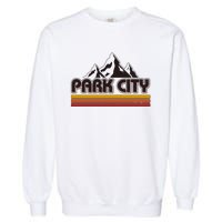 Retro Vintage Park City Utah Mountain Logo Garment-Dyed Sweatshirt