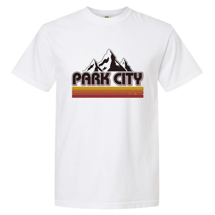 Retro Vintage Park City Utah Mountain Logo Garment-Dyed Heavyweight T-Shirt