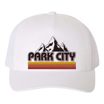 Retro Vintage Park City Utah Mountain Logo Yupoong Adult 5-Panel Trucker Hat