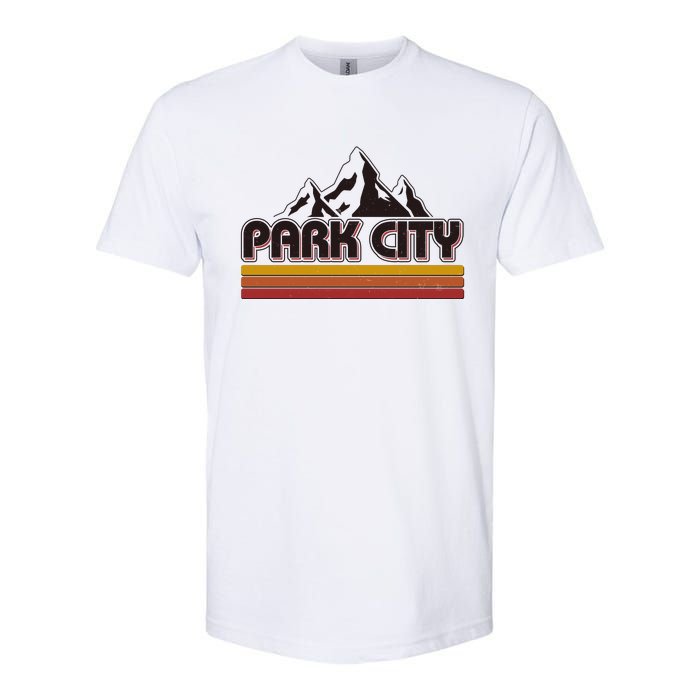 Retro Vintage Park City Utah Mountain Logo Softstyle CVC T-Shirt