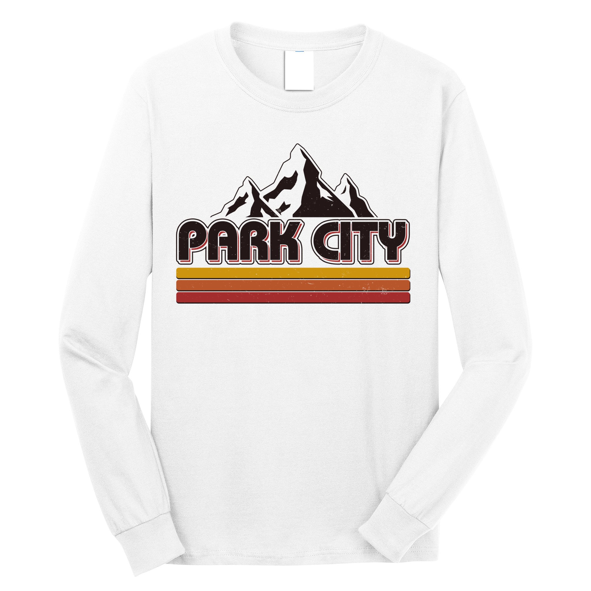 Retro Vintage Park City Utah Mountain Logo Long Sleeve Shirt