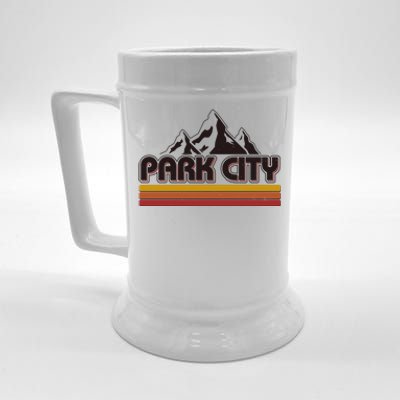 Retro Vintage Park City Utah Mountain Logo Beer Stein