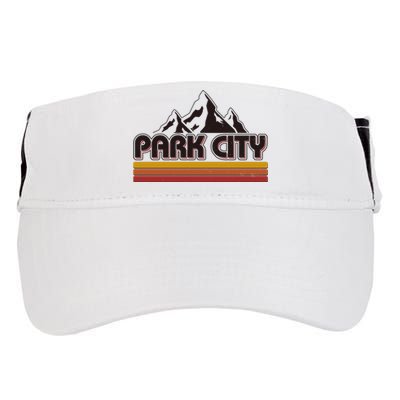 Retro Vintage Park City Utah Mountain Logo Adult Drive Performance Visor