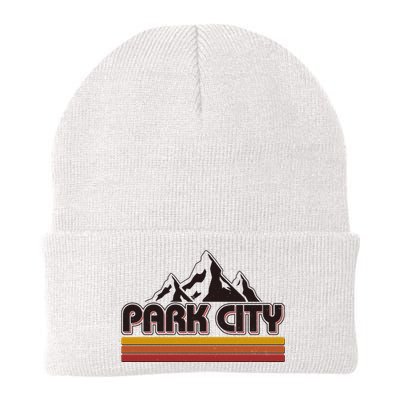 Retro Vintage Park City Utah Mountain Logo Knit Cap Winter Beanie