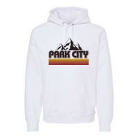 Retro Vintage Park City Utah Mountain Logo Premium Hoodie