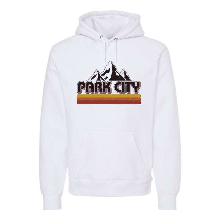 Retro Vintage Park City Utah Mountain Logo Premium Hoodie