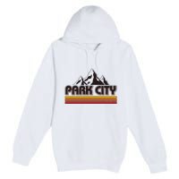 Retro Vintage Park City Utah Mountain Logo Premium Pullover Hoodie