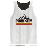 Retro Vintage Park City Utah Mountain Logo Mesh Reversible Basketball Jersey Tank