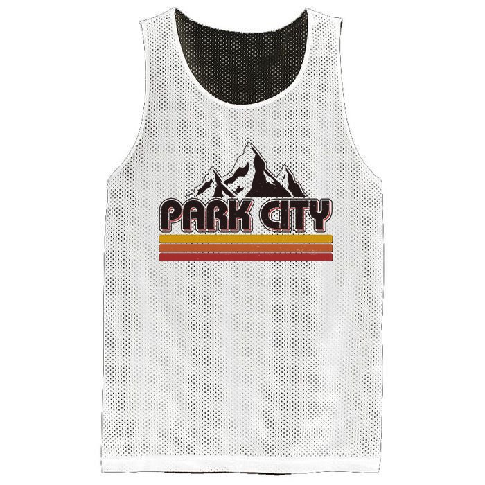 Retro Vintage Park City Utah Mountain Logo Mesh Reversible Basketball Jersey Tank