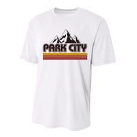 Retro Vintage Park City Utah Mountain Logo Performance Sprint T-Shirt