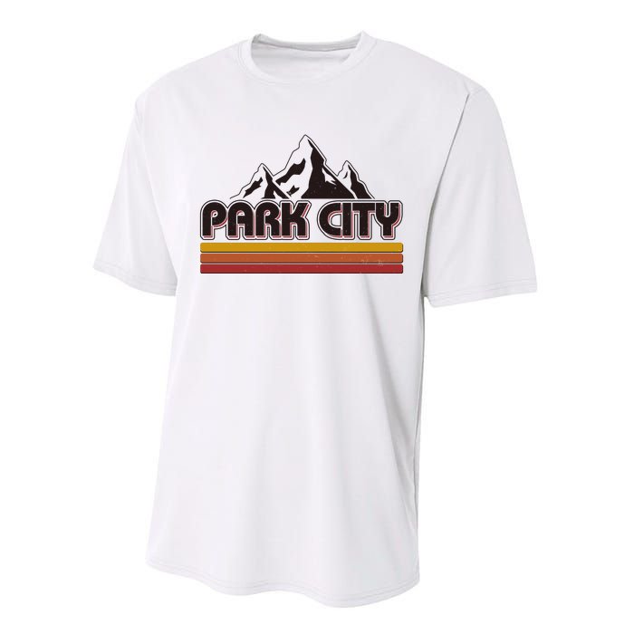 Retro Vintage Park City Utah Mountain Logo Performance Sprint T-Shirt