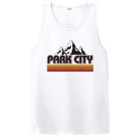 Retro Vintage Park City Utah Mountain Logo PosiCharge Competitor Tank