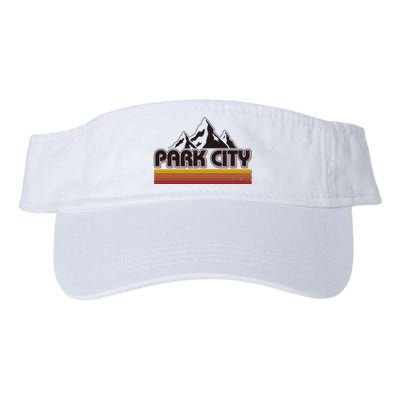 Retro Vintage Park City Utah Mountain Logo Valucap Bio-Washed Visor