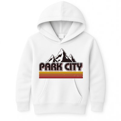 Retro Vintage Park City Utah Mountain Logo Kids Hoodie
