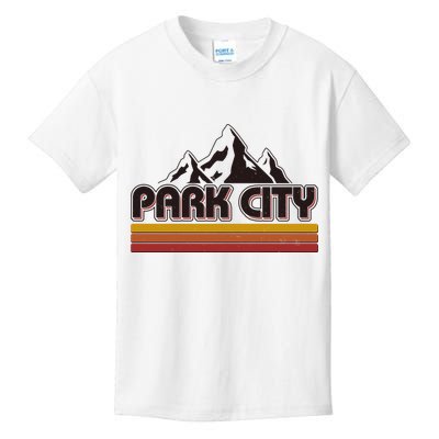 Retro Vintage Park City Utah Mountain Logo Kids T-Shirt