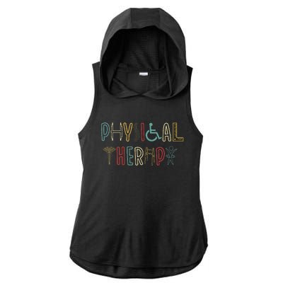 Retro Vintage Physical Therapy Funny Physical Therapist Ladies PosiCharge Tri-Blend Wicking Draft Hoodie Tank