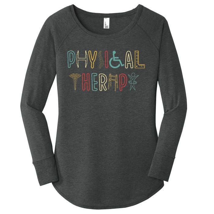 Retro Vintage Physical Therapy Funny Physical Therapist Women's Perfect Tri Tunic Long Sleeve Shirt