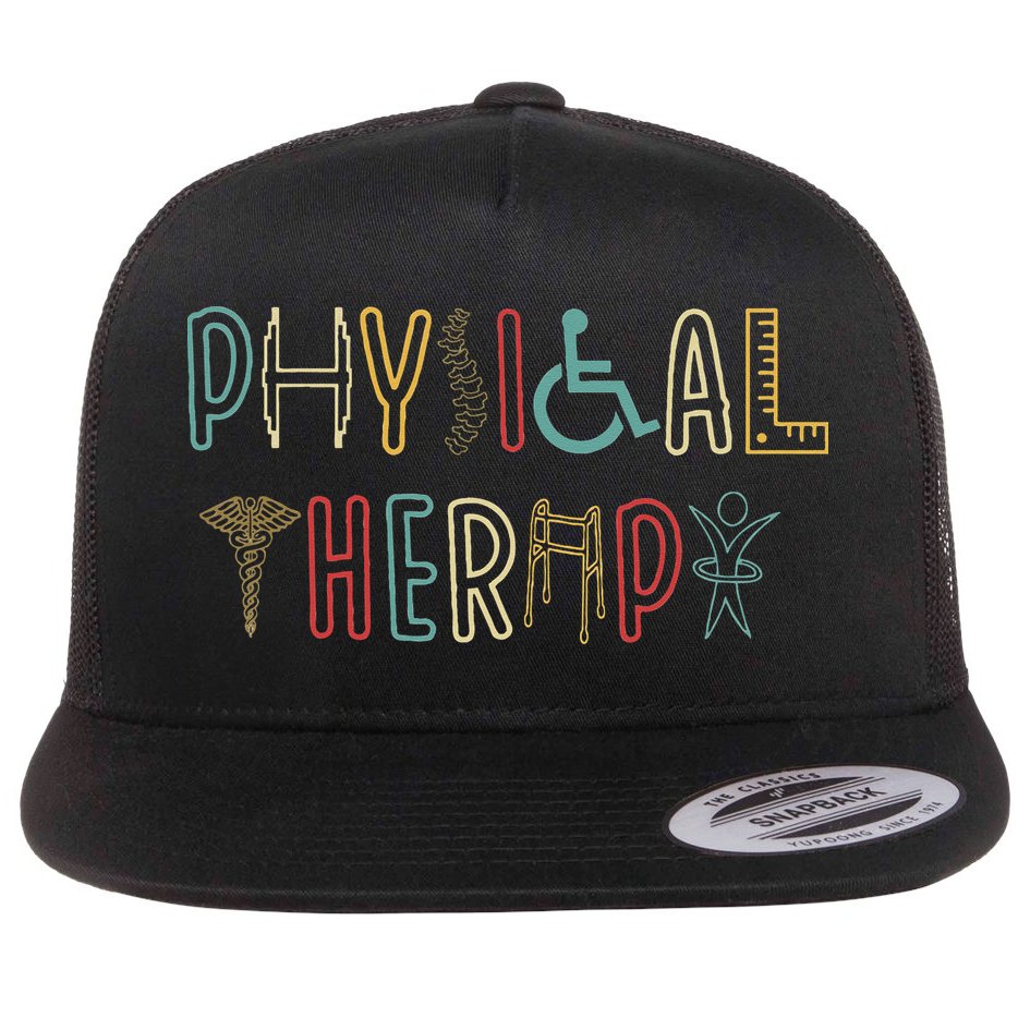 Retro Vintage Physical Therapy Funny Physical Therapist Flat Bill Trucker Hat