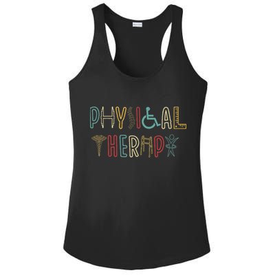 Retro Vintage Physical Therapy Funny Physical Therapist Ladies PosiCharge Competitor Racerback Tank