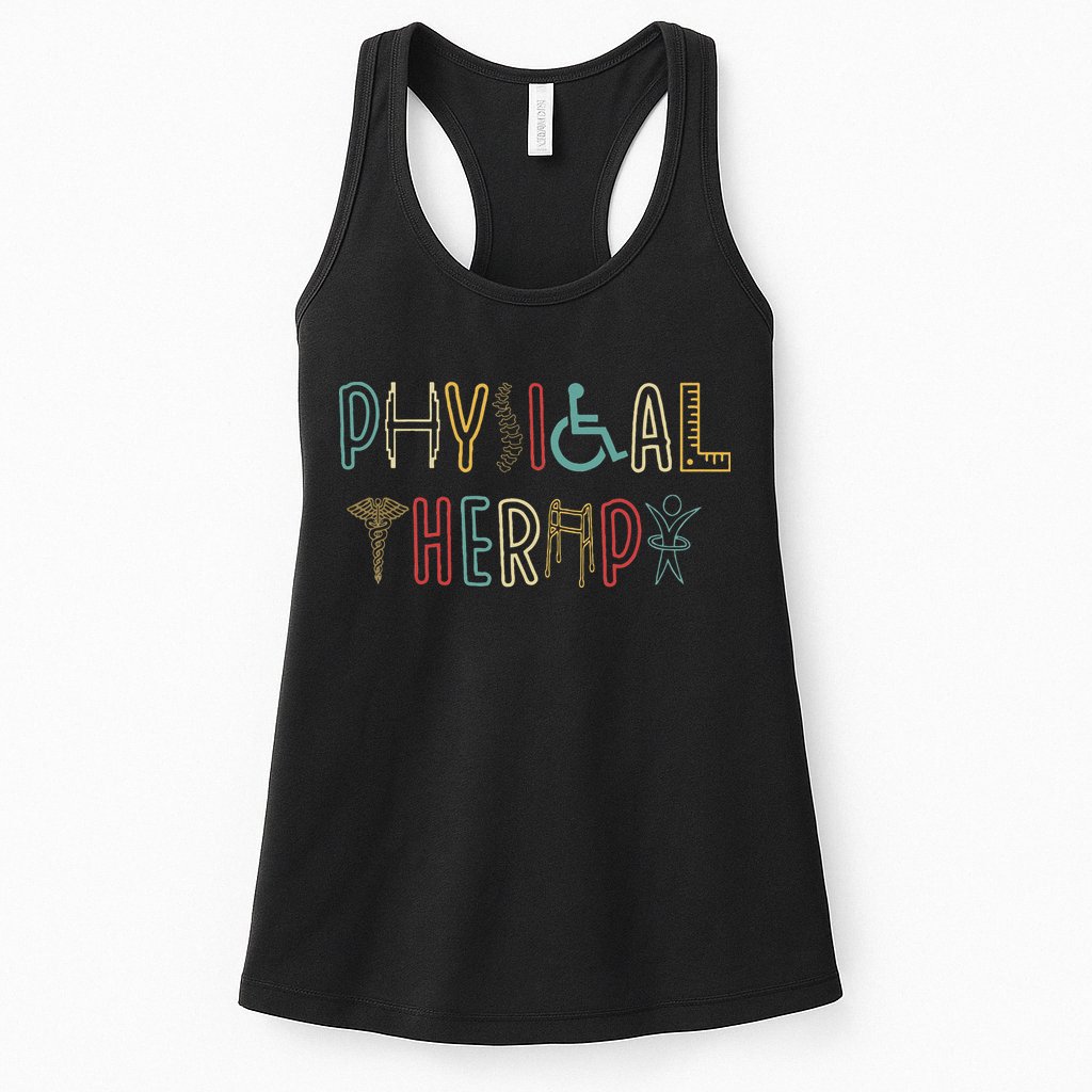Retro Vintage Physical Therapy Funny Physical Therapist Womens Tank Top
