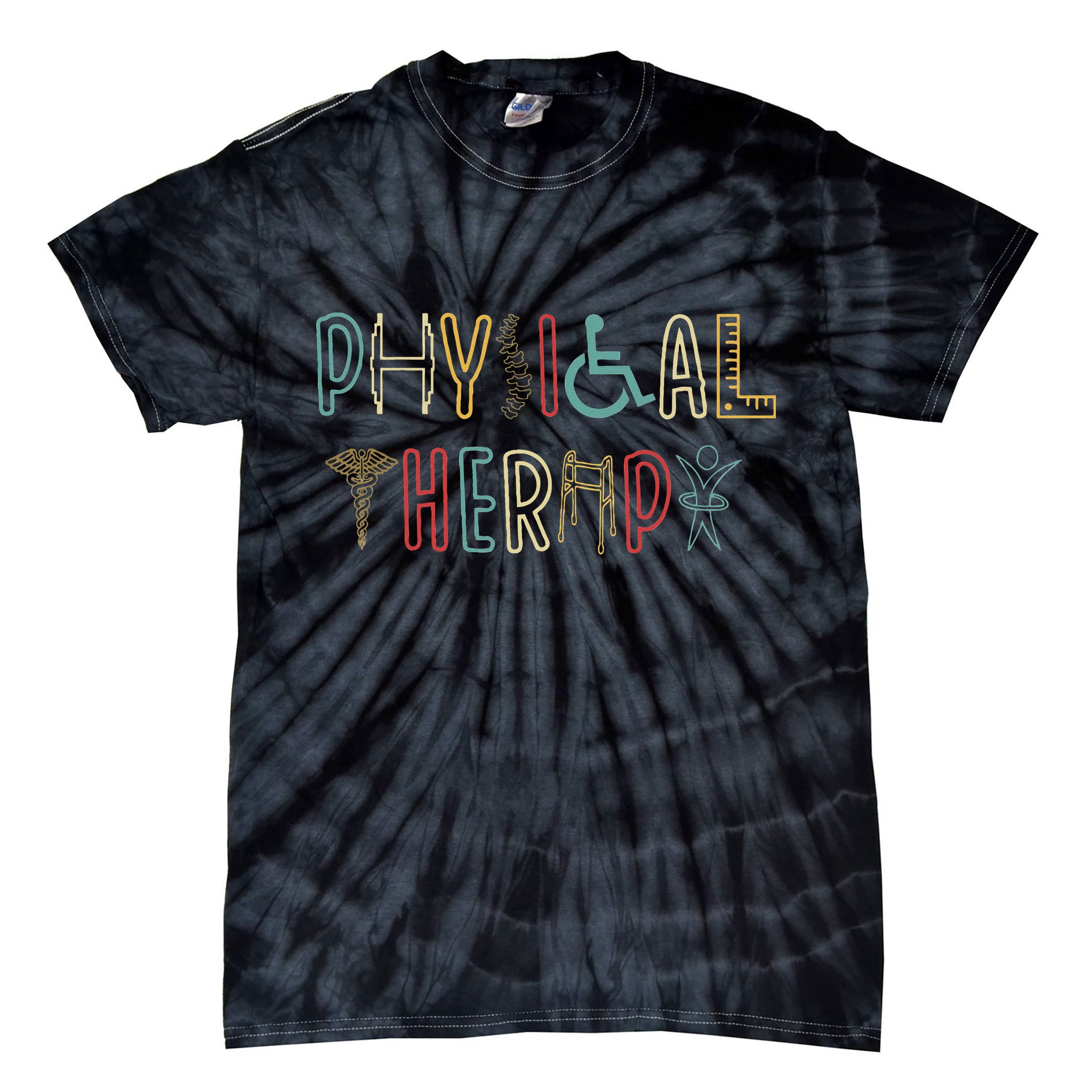 Retro Vintage Physical Therapy Funny Physical Therapist Tie-Dye T-Shirt