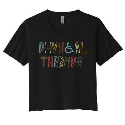 Retro Vintage Physical Therapy Funny Physical Therapist Women's Crop Top Tee